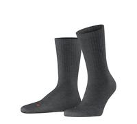 Socken FALKE "Run Rib Crew", Mädchen, Gr. 44-45, grau (dunkelgrau (3970)), Obermaterial: 70% Baumwolle CO. 28% Polyamid PA. 2% Elasthan EL., glatt, Socken Socken (67842611-44) dunkelgrau (3970)