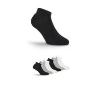 Socken FILA "UNISEX INVISIBLE PLAIN SOCKS", Damen, Gr. 43-46, schwarz-weiß (2x schwarz, 2x grau, meliert, 2x weiß), Baumwolle, Elasthan, Polyester, uni und melange, elastisch, Socken Socken, mit einge