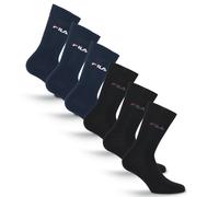 Socken FILA "UNISEX LIFESTYLE PLAIN SOCKS", Damen, Gr. 35-38, 162, schwarz, navy, Baumwollmischung, normal, Socken Socken, mit eingestrickem Logo (83346933-35) 162, schwarz, navy