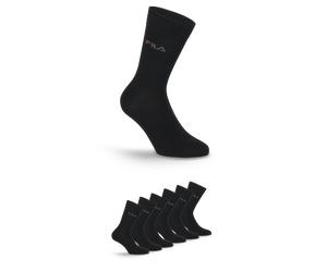 Socken FILA "UNISEX LIFESTYLE PLAIN SOCKS", Damen, Gr. 35-38, schwarz (200, schwarz), Baumwollmischung, unifarben, normal, Socken Socken, mit eingestrickem Logo (41141964-35) 200, schwarz