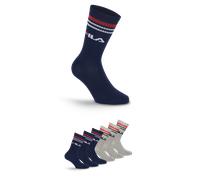 Socken FILA "UNISEX LIFESTYLE PLAIN SOCKS", Damen, Gr. 39-42, navy, grau, Baumwollmischung, normal, Socken Socken, mit Logo-Schriftzug (50359804-39)