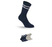 Socken FILA "UNISEX LIFESTYLE PLAIN SOCKS", Herren, Gr. 39-42, blau (navy, grau), Baumwollmischung, normal, Socken Socken, mit eingestricktem Logo (91983533-39) navy, grau