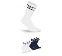 Socken FILA "UNISEX LIFESTYLE PLAIN SOCKS", Herren, Gr. 39-42, blau (weiß navy), Baumwollmischung, unifarben, normal, Socken Socken, mit eingestricktem Logo (77476333-39) weiß navy