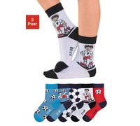 Socken H.I.S, Damen, Gr. 35-38, bunt, Baumwolle, Elasthan, Polyamid, unifarben, elastisch, Socken Socken Strümpfe Lange Socke, mit Fußballmotiven (355060-35) bunt