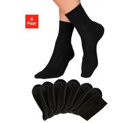 H.I.S Socken, (6 Paar), mit bequemem Frottee 35-38 schwarz Damen Socken Strümpfe Wäsche 35-38 schwarz