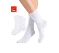 Socken H.I.S, Herren, Gr. 35-38, weiß (3x weiß), Baumwolle, Elasthan, Polyamid, unifarben, elastisch, Socken Socken, mit Komfortbund auch für Diabetiker geeignet (394159-35) 3x weiß