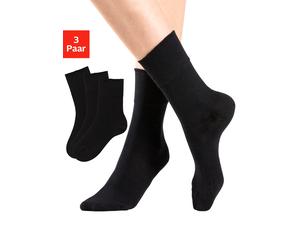 Socken H.I.S, Herren, Gr. 39-42, schwarz (3x schwarz), Baumwolle, Elasthan, Polyamid, unifarben, elastisch, Socken Socken, mit Komfortbund auch für Diabetiker geeignet, Topseller (316555-39) 3x schwar