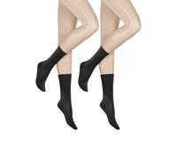 Socken HUDSON "ONLY 2-PACK", Damen, Gr. 35-38, schwarz, Obermaterial: 75% Baumwolle, 23% Polyamid, 2% Elasthan, normal, Socken Socken, Komfortbund mit weitem Fußausschnitt (45674946-35) schwarz