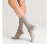 Socken HUDSON "RELAX COTTON", Damen, Gr. 35-38, biber, meliert, Baumwollmischung, normal, Socken Socken, druckfreier Relax-Komfortbund (93403911-35) biber, meliert