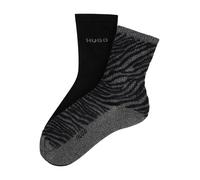 Socken HUGO UNDERWEAR "2P RS ZEBRA CC W", Damen, Gr. 35-38, Sockengröße, schwarz (medium grau 031), Polyamidmischung, Socken Socken (14141627-35) medium grau 031