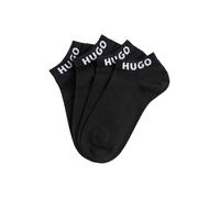 Socken HUGO UNDERWEAR "3P AS UNI CC W", Damen, Gr. 35-38, schwarz (schwarz 001), Baumwollmischung, unifarben mit Farbeinsatz, elastisch, Socken Socken, mit kontrastfarbenen Logoschriftzug (16432122-35