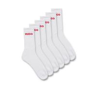 Socken HUGO UNDERWEAR "6P QS RIB LOGO CC", Jungen, Gr. 43-46, weiß (weiß 100), Baumwollmischung, unifarben, elastisch, Socken Socken, mit eingestricktem HUGO Logo (38226107-43) weiß 100