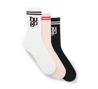 Socken HUGO UNDERWEAR, Herren, Gr. 35-38, open miscellaneous 960, Baumwollmischung, elastisch, Socken Socken, Logo mit Used-Look, Rippstrick, Verstärkter Fersen- und Zehenbereich (21985862-35)