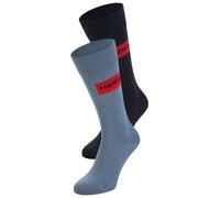 Socken HUGO UNDERWEAR "RED LABEL", Herren, Gr. 39-42, bunt (open blau 496), Baumwollmischung, elastisch, Socken Socken, mittelhoch, verstärkte Fersen- und Zehenbereich, Rippbündchen (48760846-39) open