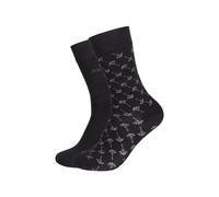 Socken JOOP "Socken 2er Pack", Damen, Gr. 35-38, schwarz, 60% Baumwolle, 23% Polyester, 15% Polyamid, 2% Elasthan, kariert, Socken Socken, 2er Pack aus OCS-zertifizierter Baumwolle (70983861-35) schwa