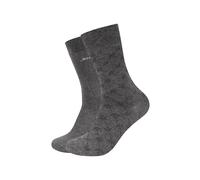 Socken JOOP "essentials iconic 2er Pack", Herren, Gr. 39-42, grau (dunkelgrau melange), 60% Baumwolle, 23% Polyester, 15% Polyamid, 2% Elasthan, kariert, Socken Socken, 2er Pack aus OCS-zertifizierter