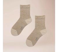 Socken KUNERT "Socke Allover Love", Damen, Gr. 35-38, weiß (sanftes weiß 1270), Obermaterial: 65% Baumwolle CO. 20% Polyamid PA. 12% metallisierte Fasern MTF. 3% Elasthan EL., Socken Socken (47966859-
