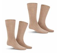 Socken KUNERT "Socke Comfort Cotton 2-Pack", Herren, Gr. 47-50, grau (beige, meliert 8320), Obermaterial: 80% Baumwolle CO. 18% Polyamid PA. 2% Elasthan EL., Socken Socken (99771407-47) beige, meliert