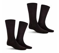Socken KUNERT "Socke Comfort Cotton 2-Pack", Damen, Gr. 39-42, braun (braun, meliert 8210), Obermaterial: 80% Baumwolle CO. 18% Polyamid PA. 2% Elasthan EL., Socken Socken (98694061-39) braun, meliert