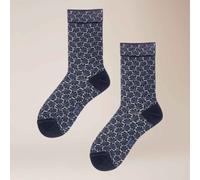 Socken KUNERT "Socke Ornamental Citynight", Damen, Gr. 35-38, blau (night, blau 1546), Obermaterial: 87% Baumwolle CO. 10% Polyamid PA. 3% Elasthan EL., Socken Socken (71751241-35) night, blau 1546