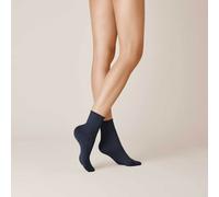 Socken KUNERT "Socke Sensual Cotton", Damen, Gr. 35-38, blau (nightblau 2220), Obermaterial: 65% Baumwolle CO. 30% Polyamid PA. 5% Elasthan EL., Socken Socken (17400554-35) nightblau 2220