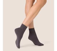 KUNERT Damen Socken Sensual Cotton Rollrand 130 DEN Antracite 8140 39-42