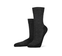 Socken KUNERT "WARM UP", Damen, Gr. 35-38, schwarz (anthrazitmel), Obermaterial: 40% Polyamid, 37% Schurwolle, 15% Baumwolle, 6% Polyacryl, 2% Elasthan, Socken Socken, Wärmende Stricksocken (66680525-