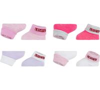 Socken LEVI'S KIDS "4PK Red Tab Bootie", Mädchen, Gr. 1 (62/68), bunt (rosa, weiß, lila), Baumwollmischung, Socken Socken, UNISEX (92225925-1) rosa, weiß, lila