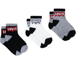 Socken LEVI'S KIDS "BATWING MID CUT3PK", Mädchen, Gr. 6 (27/35), schwarz, Elasthan, Polyester, Socken Socken, im 3er-Pack (21424044-6) schwarz