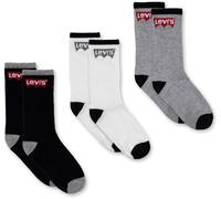 Socken LEVI'S KIDS "BATWING REGULAR CUT 3PK", Baby, Gr. 4/5 (23,5/26,5), schwarz (schwarz, weiß, grau), Polyester, Socken, for BOYS (23548410-4) schwarz, weiß, grau