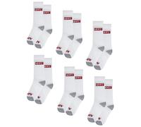 Socken LEVI'S KIDS "LHN BOX TAB HIGH CUT 6PK", Damen, Gr. 4 (23,5/26,5), weiß, Materialmix, elastisch, Socken Socken, UNISEX (13607061-4) weiß