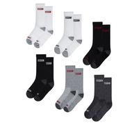 Socken LEVI'S KIDS "LHN BOX TAB HIGH CUT 6PK", Herren, Gr. 4 (23,5/26,5), grau (dkgrau htr), Materialmix, elastisch, Socken Socken, UNISEX (81985506-4)