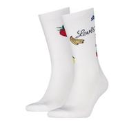 Socken LEVI'S "LEVIS REG CUT FRUIT AOP", Damen, Gr. 39-42, weiß combo, Baumwollmischung, elastisch, Socken Socken, Cotton-Mix, Fruit-Design, elastisch, weiche, bequeme Sohle (54024364-39) weiß combo