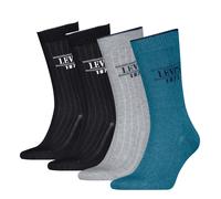 Socken LEVI'S "LEVIS REG CUT RIB LOGO 4P ECOM", Damen, Gr. 39-42, blau (blau combo), Baumwollmischung, Socken Socken (94243823-39) blau combo