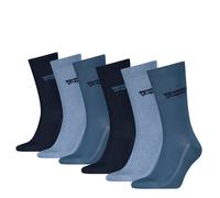 Socken LEVI'S "LEVIS REGULAR CUT BATWING LOGO 6P RECYCLED CO ECOM", Damen, Gr. 43-46, navy combo, Baumwollmischung, normal, Socken Socken, mit breitem Logobund (48537359-43) navy combo