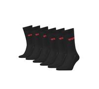 Socken LEVI'S "LEVIS REGULAR CUT BATWING LOGO 6P RECYCLED CO ECOM", Damen, Gr. 43-46, schwarz, Baumwollmischung, bedruckt, mehrfarbig, normal, Socken Socken, mit breitem Logobund (78481211-43) schwarz