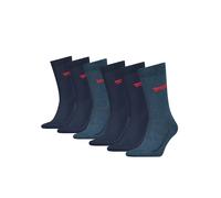 Levi's® Herren Socken 6er Pack- Regular Cut Batwing, ECOM, Logo, einfarbig, blau, 43-46 Blau
