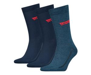 Socken LEVI'S "LEVIS REGULAR CUT BW LOGO RECY O", Damen, Gr. 43-46, blau (denim), Baumwollmischung, normal, Socken Socken, mit breitem Logobund (90910060-43) denim