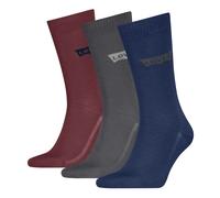 Socken LEVI'S "LEVIS REGULAR CUT BW LOGO RECY O 3P", Damen, Gr. 43-46, blau, grau, rot, Baumwollmischung, normal, Socken Socken, mit breitem Logobund (46725968-43) blau, grau, rot