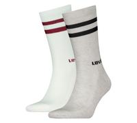 Socken LEVI'S "LEVIS REGULAR CUT SPORT STRIPE 2P", Herren, Gr. 43-46, beige (oatmeal, schwarz), Baumwollmischung, unifarben mit Farbeinsatz, normal, Socken Socken, mit auffälligen Streifen (39629202-4