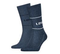 Socken LEVI'S "LEVIS SHORT CUT LOGO SPORT 2P", Damen, Gr. 39-42, blau (navy), Baumwollmischung, normal, Socken Socken, mit breitem Logobund (56249756-39) navy