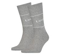 Socken LEVI'S "LEVIS SHORT CUT LOGO SPORT 2P", Damen, Gr. 39-42, grau (grau melange), Baumwollmischung, unifarben, normal, Socken Socken, mit breitem Logobund (96639111-39) grau melange