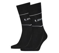 Socken LEVI'S "LEVIS SHORT CUT LOGO SPORT 2P", Damen, Gr. 43-46, schwarz, Baumwollmischung, bedruckt, unifarben, normal, Socken Socken, mit breitem Logobund (52944460-43) schwarz