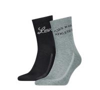 Socken LEVI'S "LEVIS SHORT CUT SALOON LOGO 2P", Damen, Gr. 39-42, schwarz (schwarz, grau), Obermaterial: 78% Baumwolle, 18% Polyester, 3% Elasthan, 1% Polyamid, Socken Socken (32357613-39) schwarz, gr