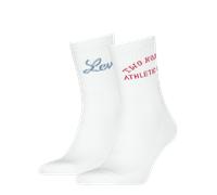 Socken LEVI'S "LEVIS SHORT CUT SALOON LOGO 2P", Damen, Gr. 39-42, weiß (weiß combo), Obermaterial: 78% Baumwolle, 18% Polyester, 3% Elasthan, 1% Polyamid, Socken Socken (58365127-39) weiß combo