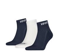 Socken LEVI'S "LEVIS UNI MID CUT ORANGE TAB 3P", Damen, Gr. 43-46, blau (navy, weiß), Obermaterial: 77% Baumwolle, 22% Polyester, 1% Elasthan, Socken Socken (26427639-43) navy, weiß