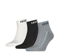 Socken LEVI'S "LEVIS UNI MID CUT ORANGE TAB 3P", Damen, Gr. 43-46, bunt (grau, schwarz, weiß), Obermaterial: 77% Baumwolle, 22% Polyester, 1% Elasthan, Socken Socken (64879339-43) grau, schwarz, weiß