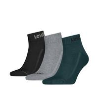 Socken LEVI'S "LEVIS UNI MID CUT ORANGE TAB 3P", Damen, Gr. 43-46, bunt (grün combo), Obermaterial: 77% Baumwolle, 22% Polyester, 1% Elasthan, Socken Socken (88134855-43) grün combo