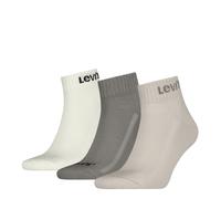 Socken LEVI'S "LEVIS UNI MID CUT ORANGE TAB 3P", Damen, Gr. 43-46, weiß (beige combo), Obermaterial: 77% Baumwolle, 22% Polyester, 1% Elasthan, Socken Socken (74281331-43) beige combo
