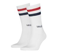 Socken LEVI'S "LEVIS UNI REG CUT SPORT STRIPE 2P", Damen, Gr. 35-38, weiß (iconic), Obermaterial: 76% Baumwolle, 20% Polyester, 3% Elasthan, 1% Polyamid, Socken Socken (92103958-35) iconic